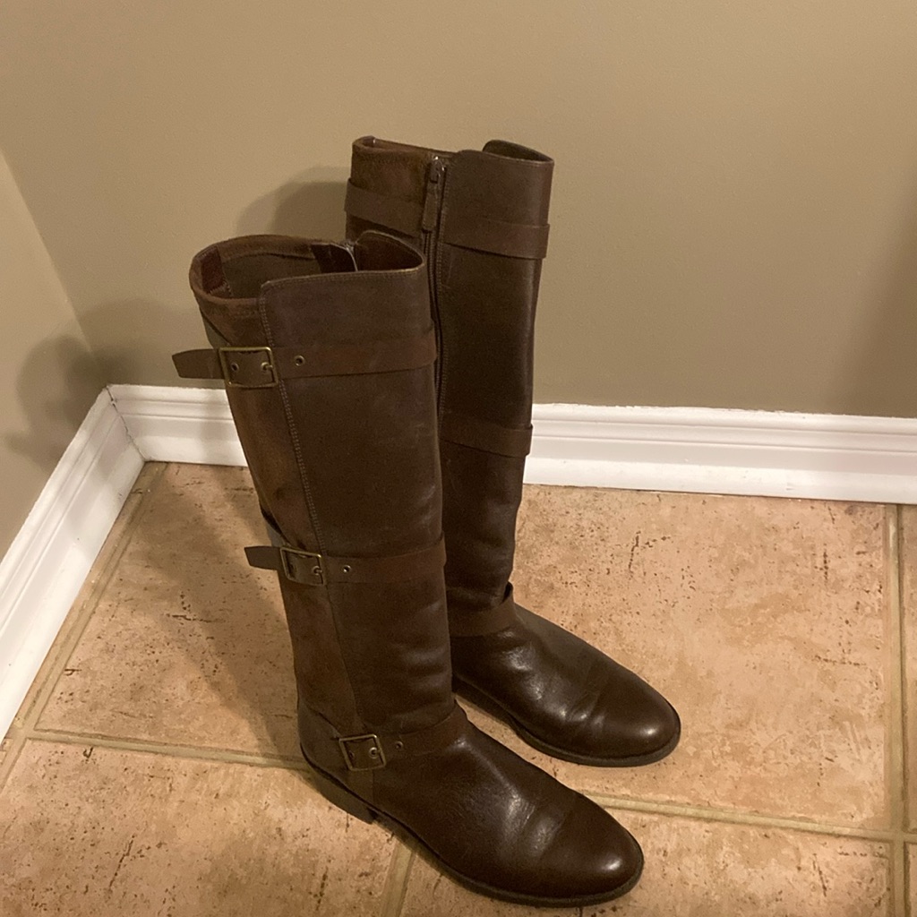 Cole Haan Knee High Soft Leather And Suede Boots